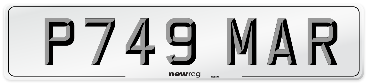 P749 MAR Number Plate from New Reg